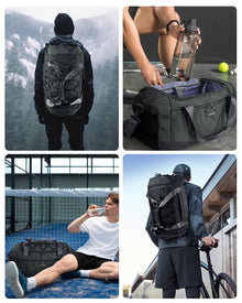 Gym Bag for Men Large Capacity Duffel Bags with Shoe Compartment Tote with Trolley Sleeve Sports Gym Backpack Weekender Bag for Travel 38L