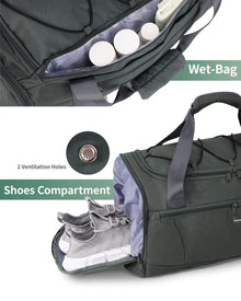 Gym Bag for Men Large Capacity Duffel Bags with Shoe Compartment Tote with Trolley Sleeve Sports Gym Backpack Weekender Bag for Travel 38L