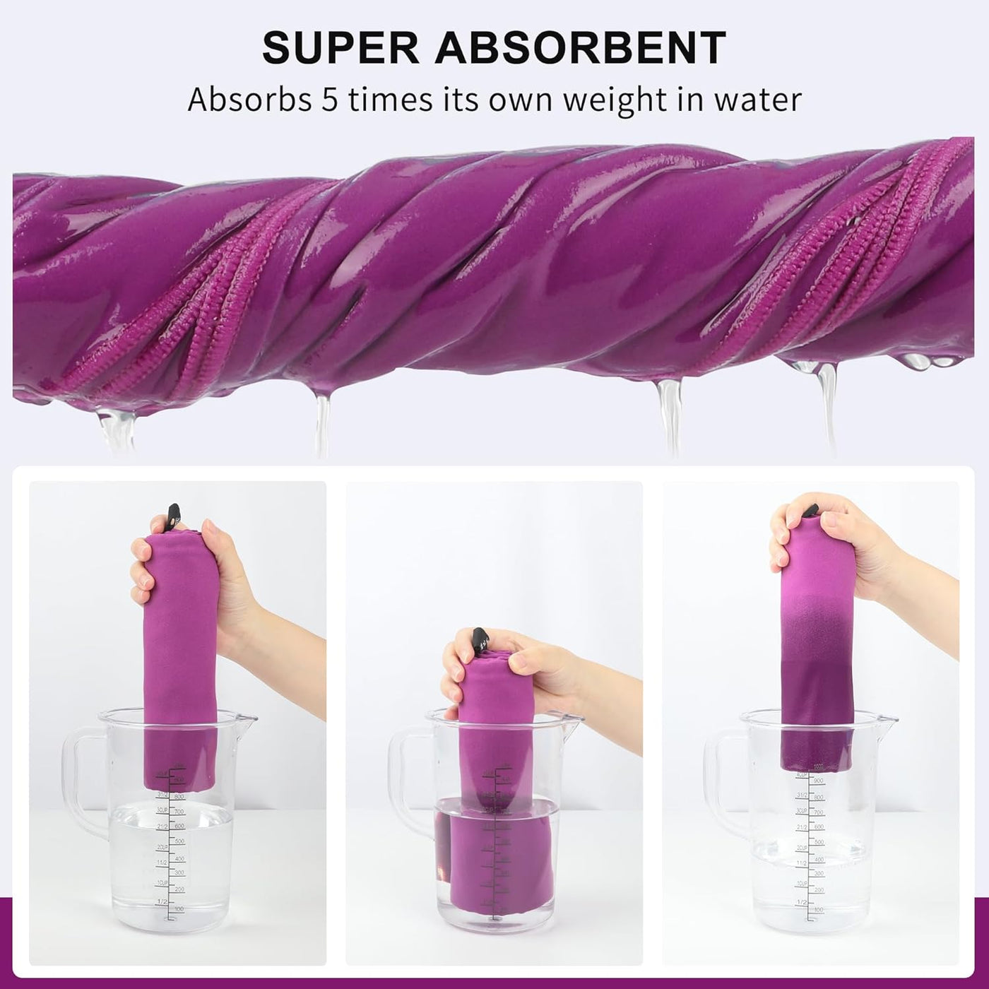Microfiber Towel Perfect Travel & Gym & Camping Towel. Quick Dry - Super Absorbent - Ultra Compact - Lightweight. Suitable for Trip, Beach, Shower, Backpacking, Pool