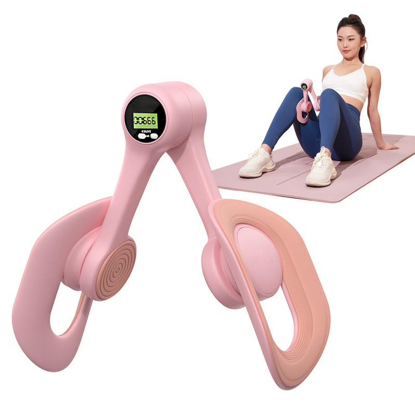 Pelvic Floor Exercise Device, Thigh Trainer, Digital Display, 360° Rotation, Non-Slip Grip, Home Fitness Equipment, Lower Body Toning, Core Strengthening, Versatile Workout Tool