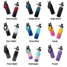 Pink 40 Oz Insulated Water Bottle with Straw Spout Lids, Stainless Steel Water Bottles Cold 48H, Wide Mouth Hydro Water Jug Metal Flask with Handle, Strap Carrier Bag for Women