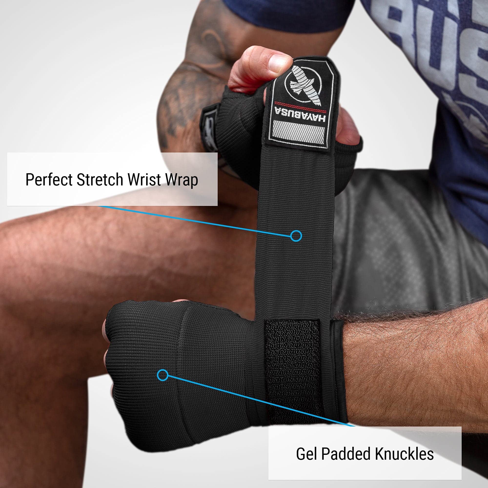 Quick Gel Boxing Hand Wrap Gloves - Black, Small