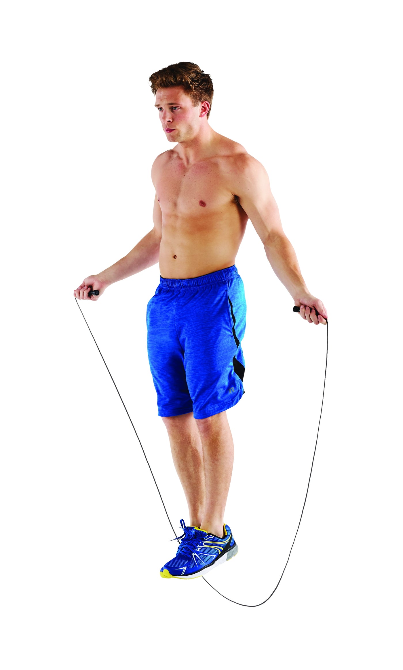 Speed Jump Rope with Light Weight Handles, 9' Length, Black