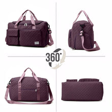 Travel Duffle Bag for Women Large Weekender Bags Carry on Gym Duffel Bag with Wet Pocket/Shoe Compartment Waterproof Overnight Tote for Plane Hospital Sports Yoga Business Trips, Dried Rose
