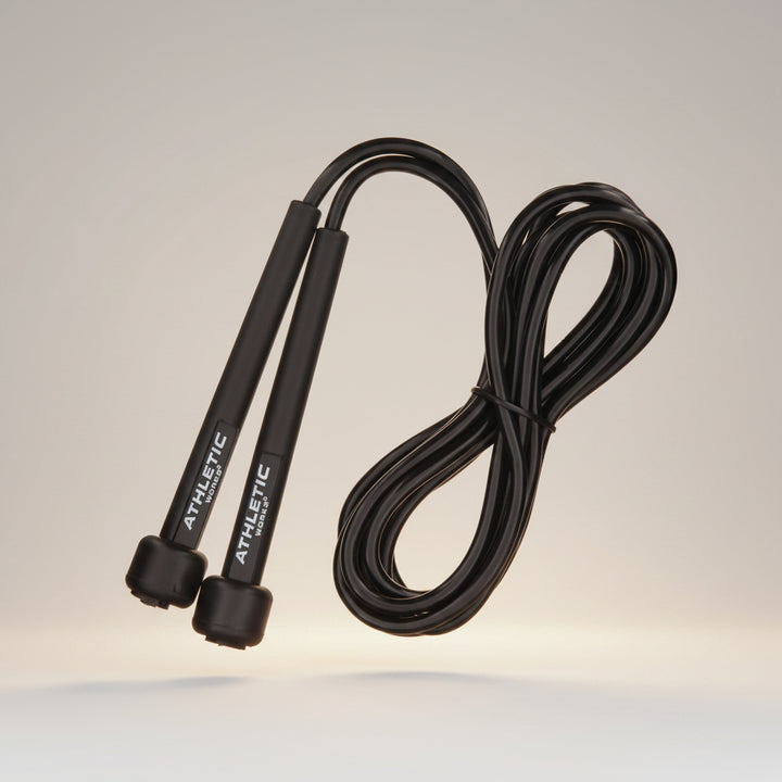 Speed Jump Rope with Light Weight Handles, 9' Length, Black