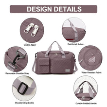 Travel Duffle Bag for Women Men Weekender Overnight Bags Carry on Gym Bag with Wet Pocket/Adjustable Strap/Shoe Compartment, Foldable Waterproof Duffel Tote for Plane Sports Dance, Lotus Pink