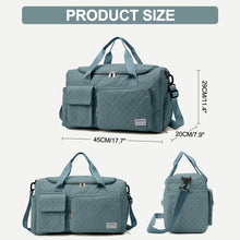 Travel Duffle Bag for Women Men, Weekender Overnight Bags Carry on Gym Bag with Wet Pocket/Adjustable Strap/Shoe Compartment, Foldable Waterproof Duffel Tote for Plane Sports Dance, Green
