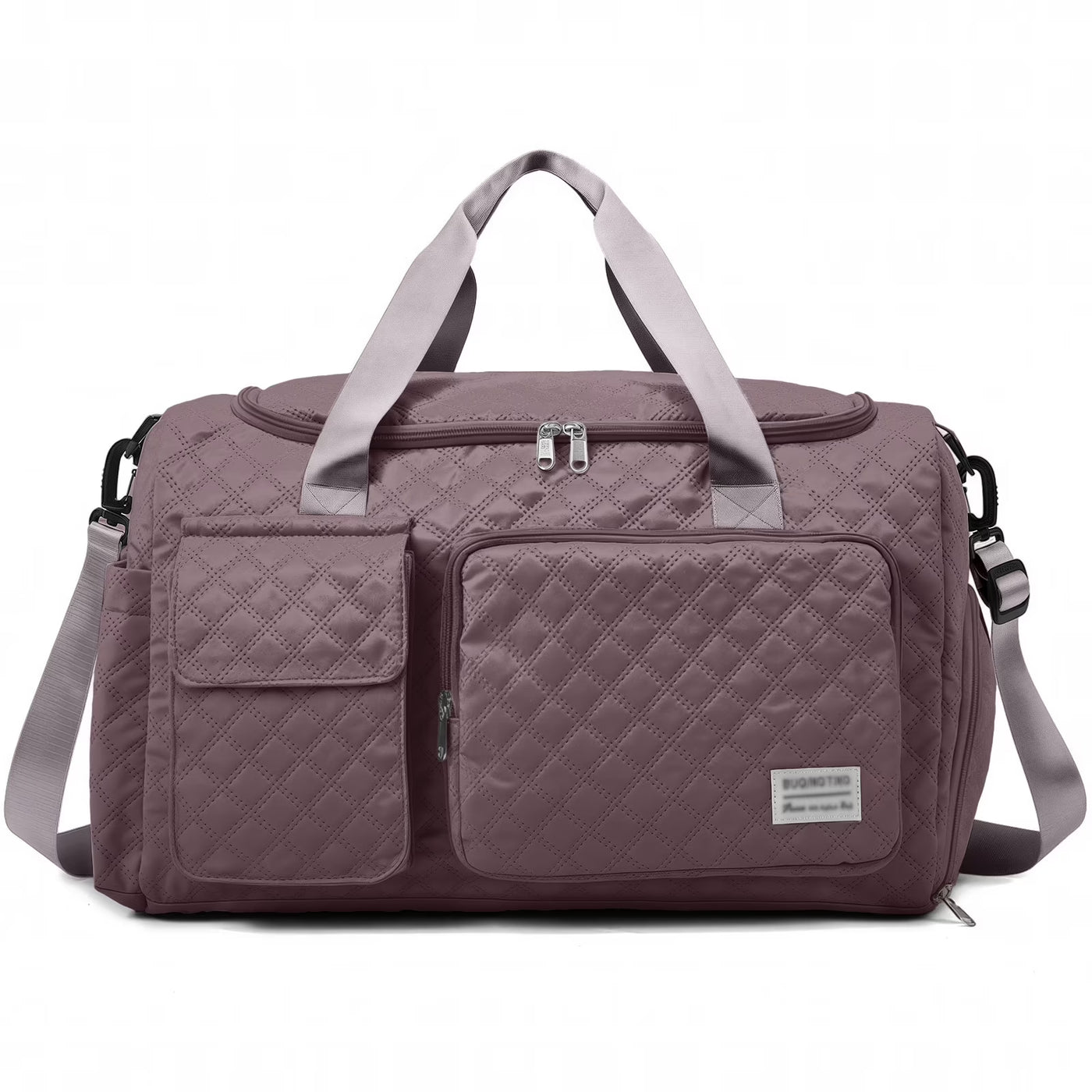 Travel Duffle Bag for Women Men Weekender Overnight Bags Carry on Gym Bag with Wet Pocket/Adjustable Strap/Shoe Compartment, Foldable Waterproof Duffel Tote for Plane Sports Dance, Lotus Pink