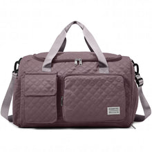 Travel Duffle Bag for Women Men Weekender Overnight Bags Carry on Gym Bag with Wet Pocket/Adjustable Strap/Shoe Compartment, Foldable Waterproof Duffel Tote for Plane Sports Dance, Lotus Pink
