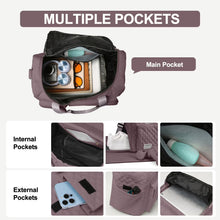 Travel Duffle Bag for Women Men Weekender Overnight Bags Carry on Gym Bag with Wet Pocket/Adjustable Strap/Shoe Compartment, Foldable Waterproof Duffel Tote for Plane Sports Dance, Lotus Pink