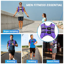 Weighted Vest Purple 12 Lb Weight Vest for Woman Men Sport Weighted Vest with Reflective Stripe Adjustable Buckle Straps Mesh Pocket for Strength Training Running