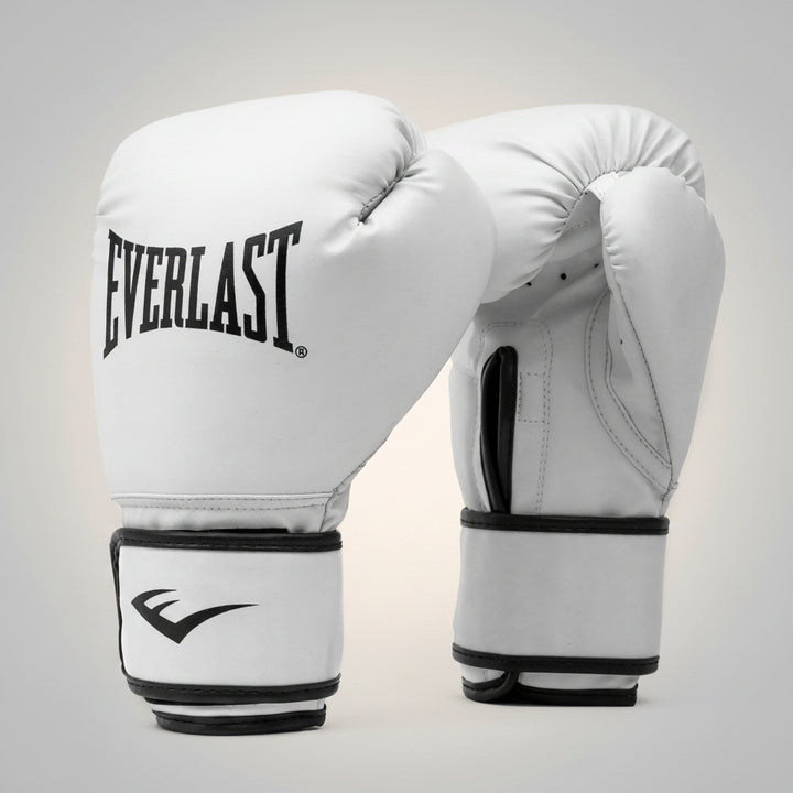 Synthetic Leather Core Training Gloves for Boxing, White, S/M