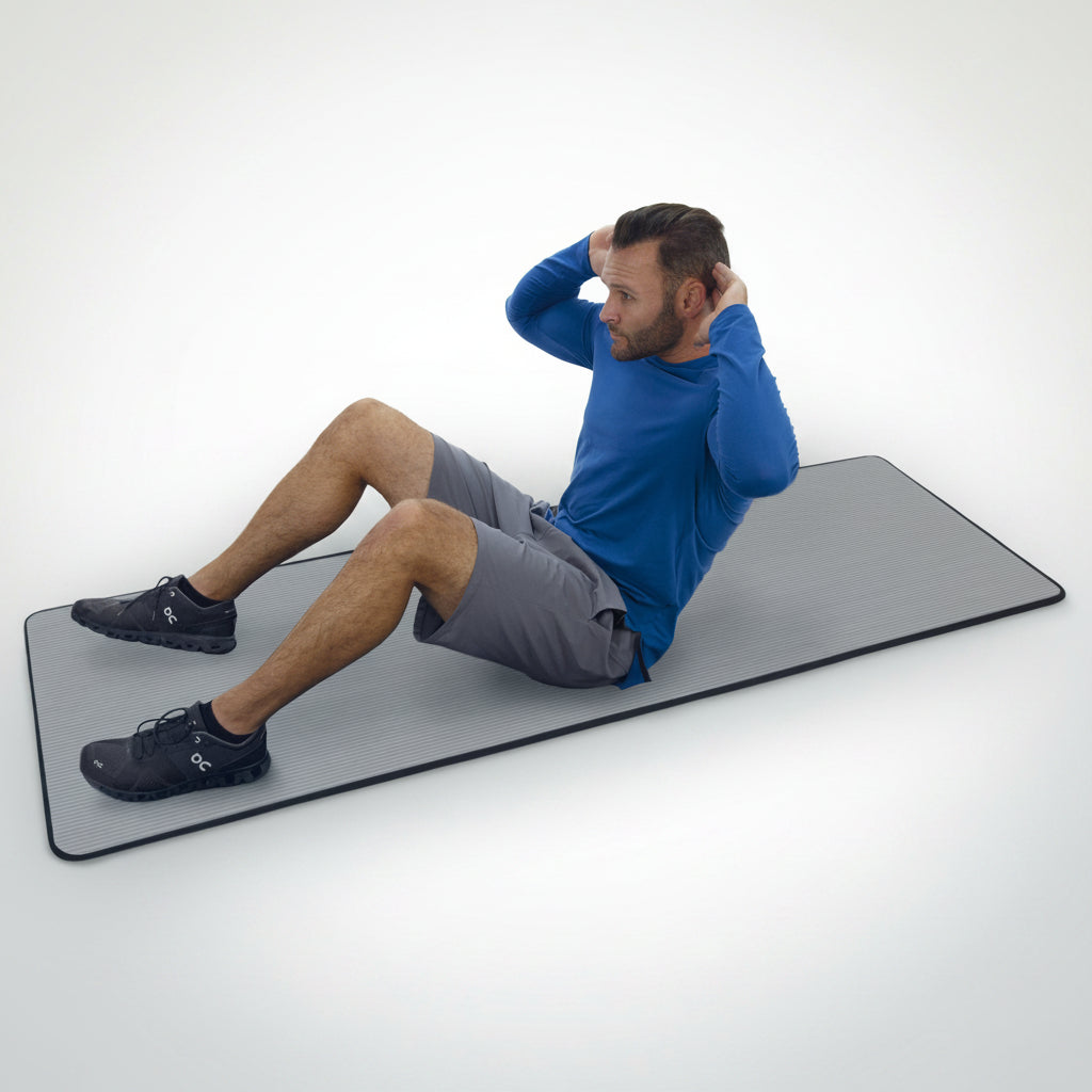 - Multi-Purpose Fitness Mat 8Mm - Padded, Skid & Tear Resistant 24" X 72" Gray