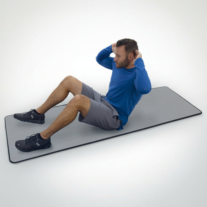 - Multi-Purpose Fitness Mat 8Mm - Padded, Skid & Tear Resistant 24" X 72" Gray
