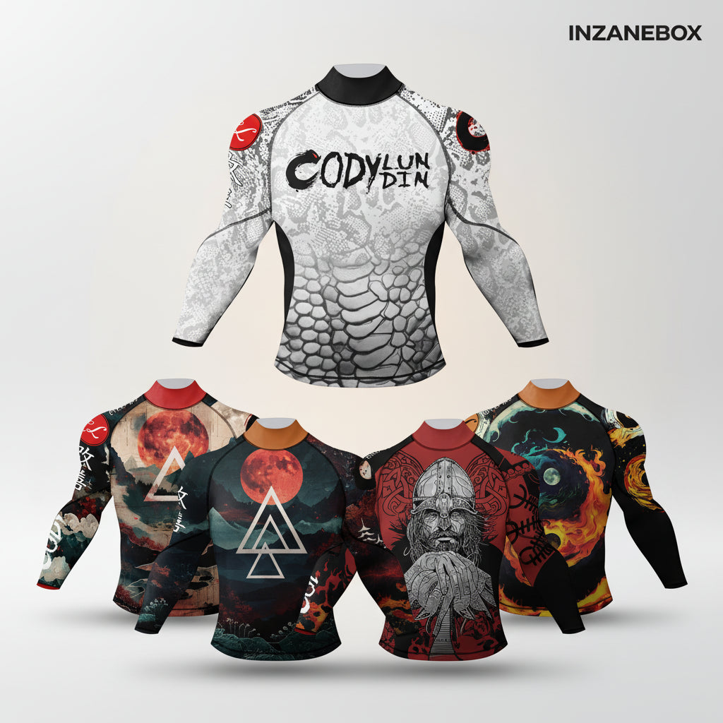 Men’s Mock Neck Compression Rashguard for BJJ & MMA - INZANEBOX product image