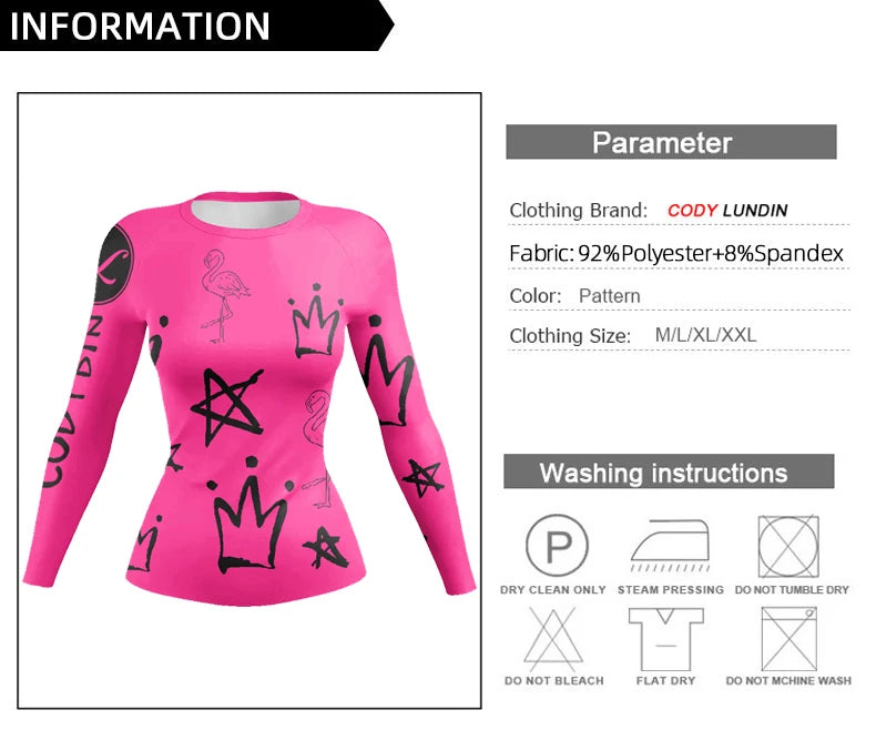 Women’s 3D Compression Rashguard for BJJ, MMA & Fitness