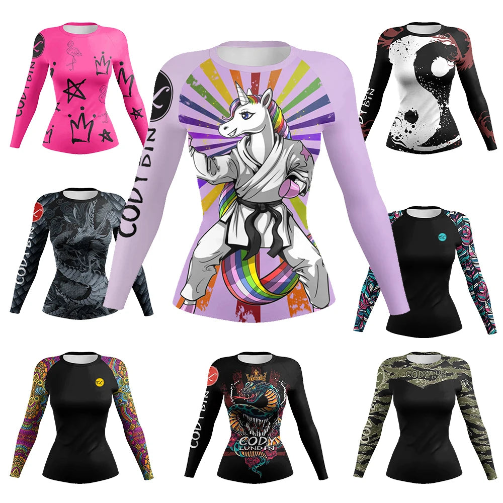 Women’s 3D Compression Rashguard for BJJ, MMA & Fitness