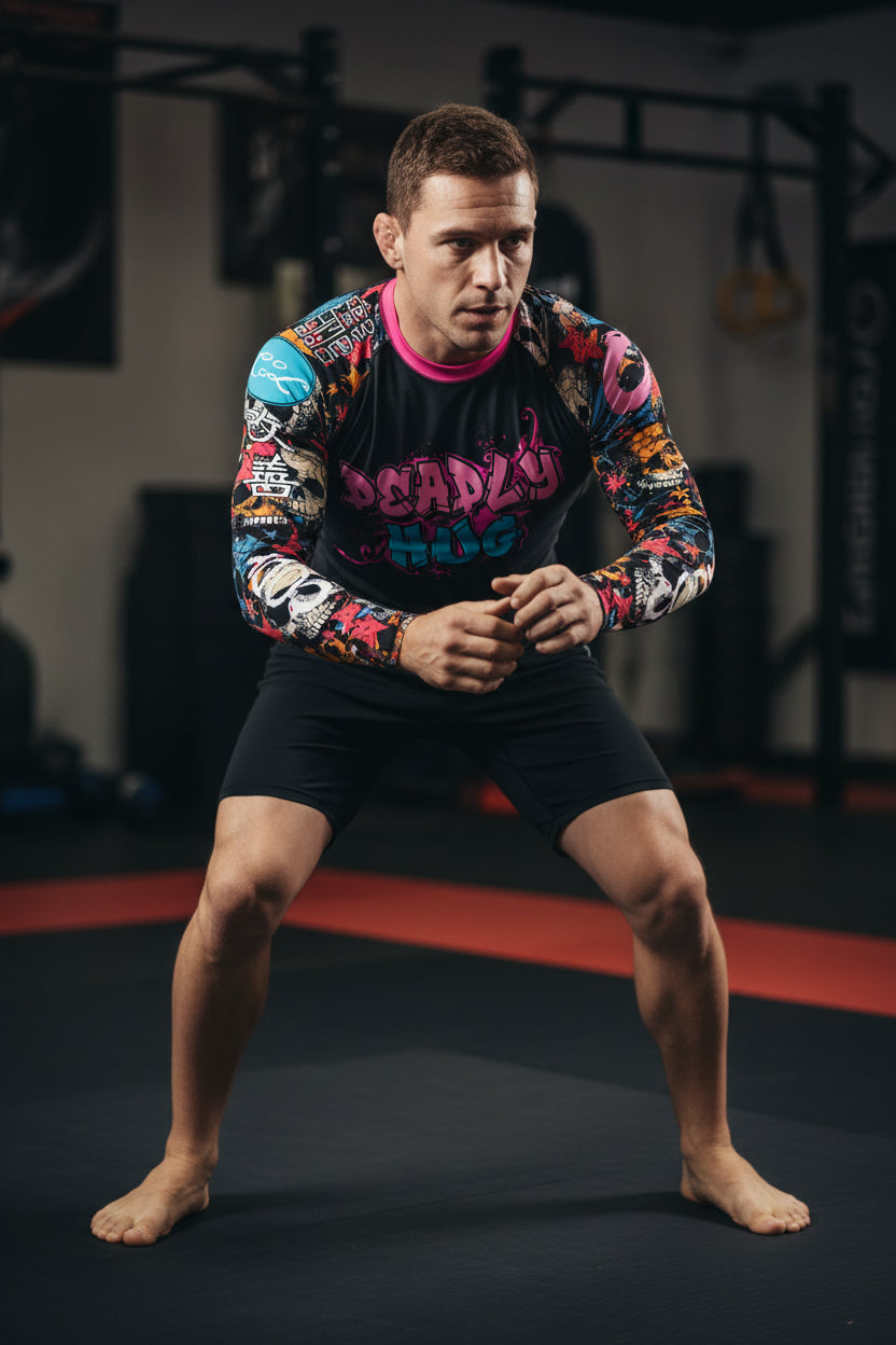 Men’s Mock Neck Compression Rashguard for BJJ & MMA - INZANEBOX product image