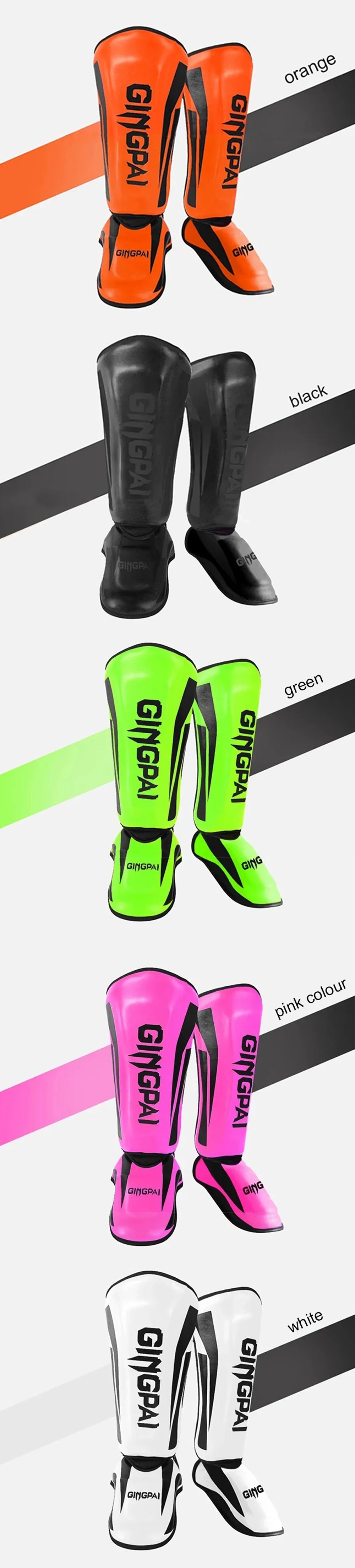 GINGPAI Shin Guards for Muay Thai, Kickboxing & MMA