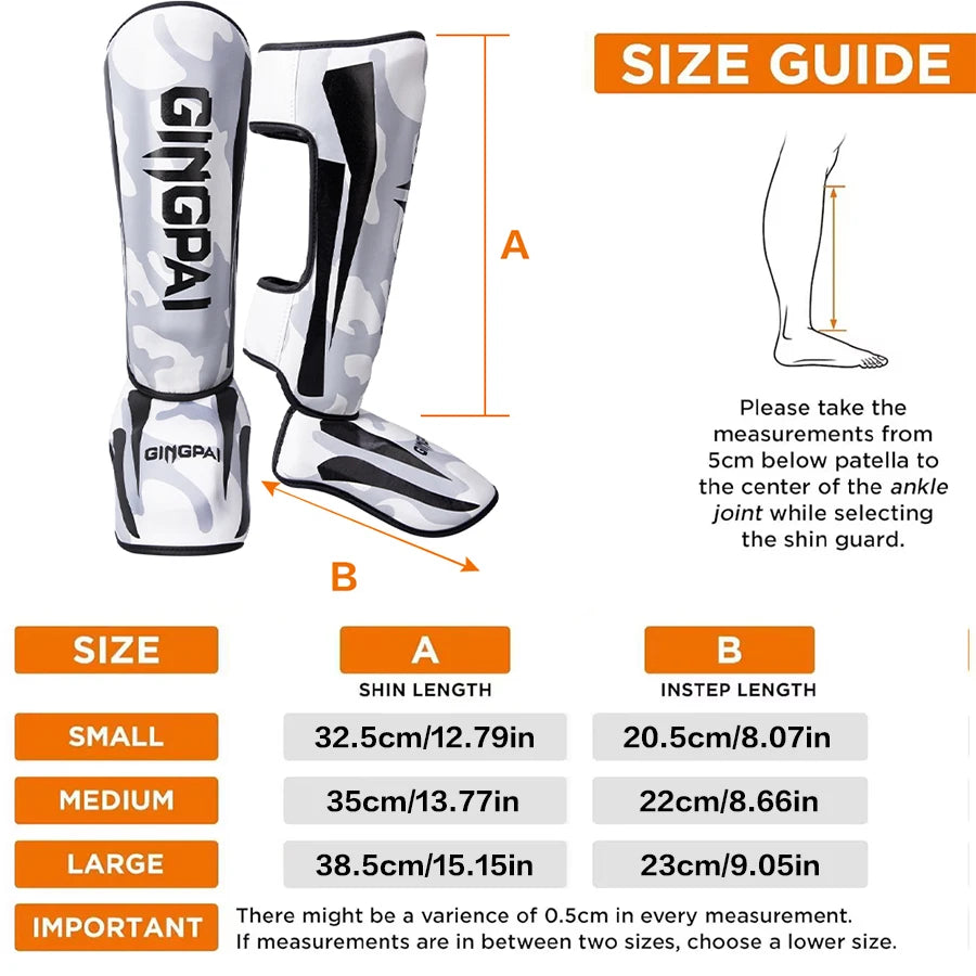 Kickboxing Shin Guards with Ankle & Instep Protection