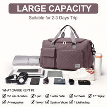 Travel Duffle Bag for Women Men Weekender Overnight Bags Carry on Gym Bag with Wet Pocket/Adjustable Strap/Shoe Compartment, Foldable Waterproof Duffel Tote for Plane Sports Dance, Lotus Pink