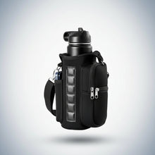 Magnetic Water Bottle Holder Gym Water Bottle Carrier Bag W/ Phone Pocket Handle Shoulder Strap 6 Built-In Magnets Water Bottle