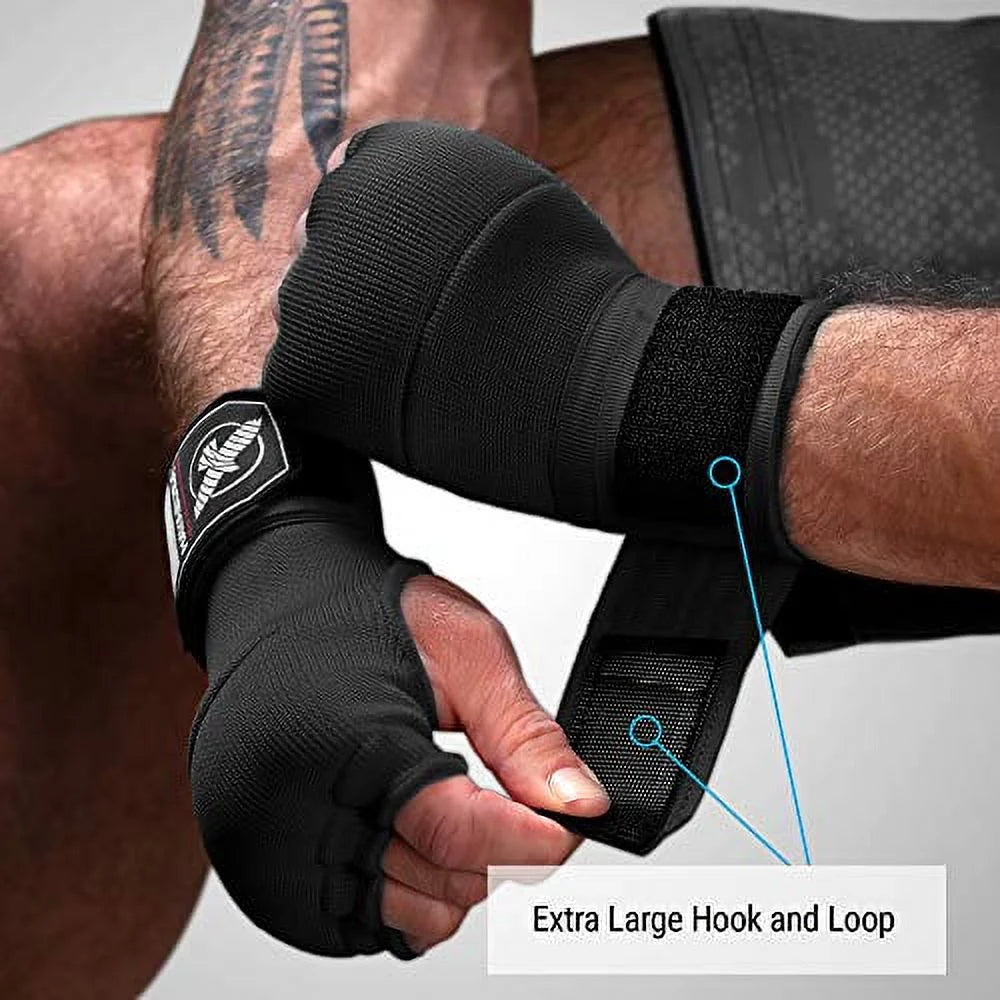 Quick Gel Boxing Hand Wrap Gloves - Black, Small