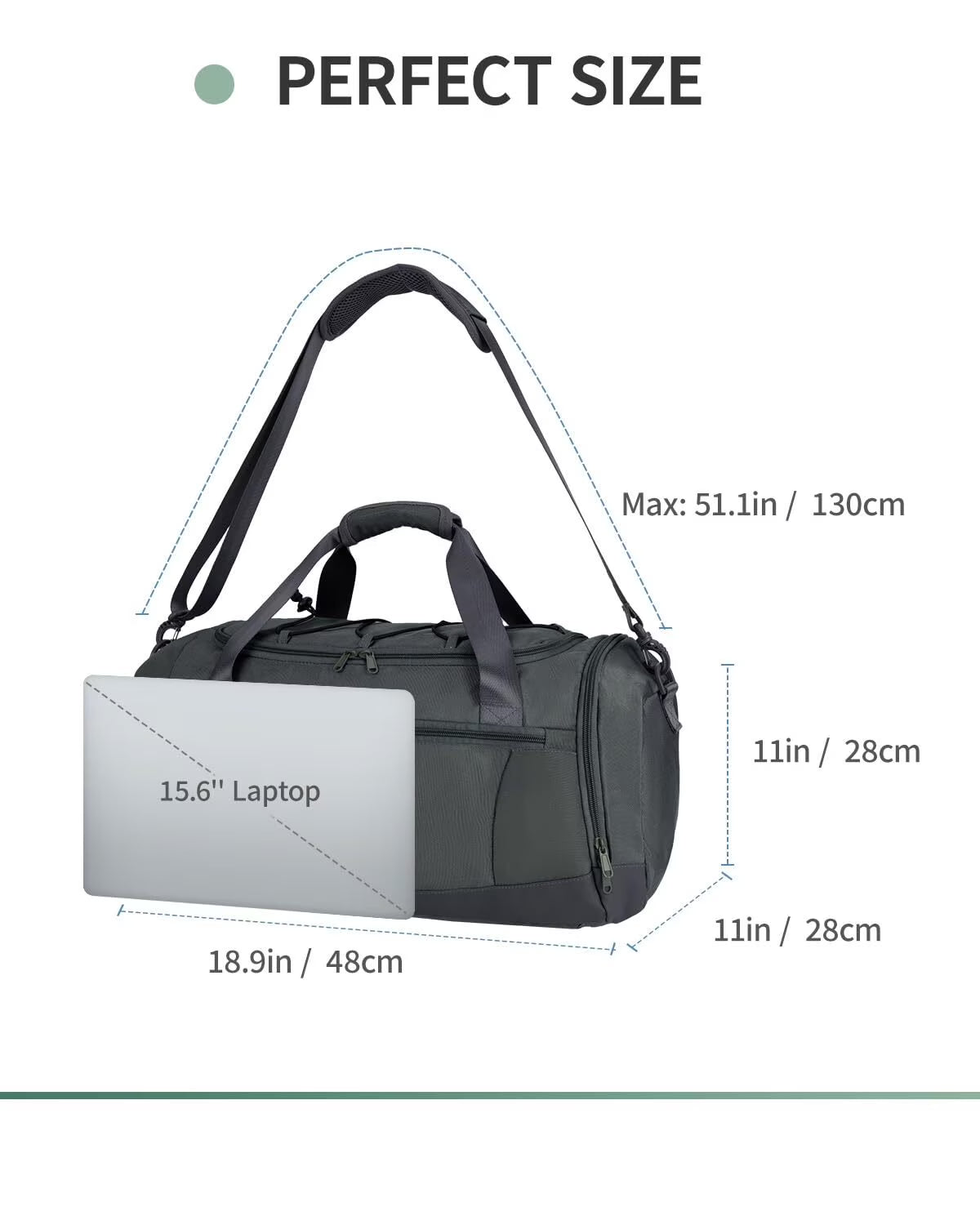 Gym Bag for Men Large Capacity Duffel Bags with Shoe Compartment Tote with Trolley Sleeve Sports Gym Backpack Weekender Bag for Travel 38L