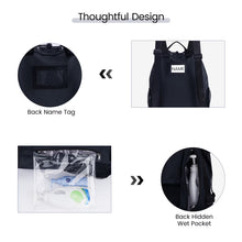 Drawstring Men Sports Backpack with Shoe Compartment Wet Pocket Hook Basketball Soccer Gym Sports Equipment Bags with Name Tag for Women, Black