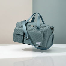 Travel Duffle Bag for Women Men, Weekender Overnight Bags Carry on Gym Bag with Wet Pocket/Adjustable Strap/Shoe Compartment, Foldable Waterproof Duffel Tote for Plane Sports Dance, Green