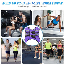 Weighted Vest Purple 12 Lb Weight Vest for Woman Men Sport Weighted Vest with Reflective Stripe Adjustable Buckle Straps Mesh Pocket for Strength Training Running